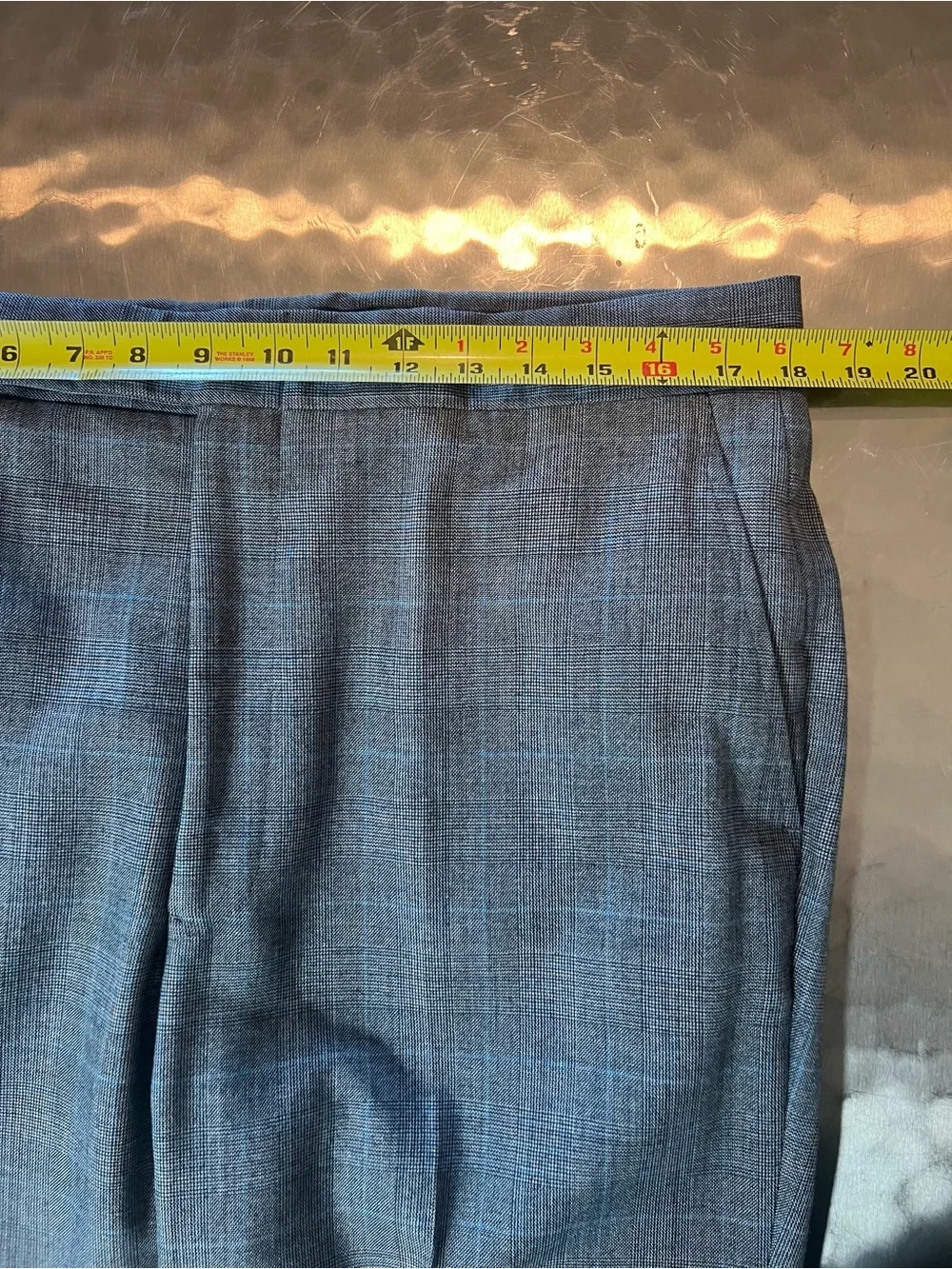 Vintage Hart Schaffner Marx 3-Piece Glen Plaid Suit 36W Peak Lapel